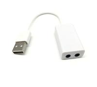 OSOLADY USB Virtual Channel Sound Card Adapter with Cable Line for Notebook and Laptop Driverless Plug Play Audio Effect Compatible with Windows and White