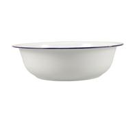 OSOLADY Vintage Enamel Bowl 32cm White Multifunctional Enamel Washing Basin a Dish Tub Salad Serving Bowl or Foot Soaking Basin for Versatile Home Decor