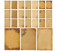 OSOLADY Vintage Kraft Paper Letter Writing Set with 24 Assorted Colour Sheets, Smooth Writing Stationery Supply for Sorting Notes and Copying Poems, for Friends Who to Write