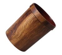 OSOLADY Vintage Large Plastic Waste Bin with Wood Grain Pattern Uncovered Rubbish Container for Bathroom Kitchen Living and Office Material Rustic Design for Home and Hotel Use