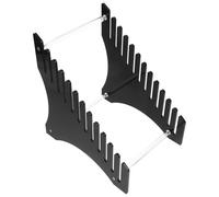 OSOLADY Vinyl Record Shelf Black Acrylic Multi-tiered Design Large Capacity File Organizer for Desk Store Many Items Find Records Quickly Simple and Refined Style for Office and Coffee