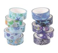 OSOLADY Washi Tape Easy to Use and Tear by Hand 10 Rolls Ocean Themed Paper Material Decorative and Pretty Scrapbook Supplies for Journaling and Card Making for Crafts