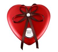 OSOLADY Wedding Candy Boxes 2 Pack Creative Tinplate Heart Shape Candy Cases Easy to Carry Easy to Open and Close Festival Birthday Boxes Attractive Design