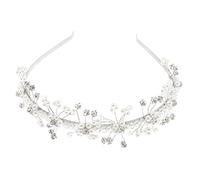 OSOLADY Wedding Pearl Hair Accessories for Lightweight White Flower Headband with Crystal and Diamond Decoration, Classic Style for Wedding and Birthday Party Hair Accessories