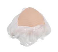 OSOLADY White Old Men Bald Wig, Grandpa Balding Cap with Hair On Sides, Fluffy Short Curly Head Costume Wigs Party Supplies
