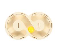 OSOLADY Wood Indoor Cat Teasing Track Movable Ball Cat Interactive Stimulates Hunting Instinct Golden Wooden Design Random Color