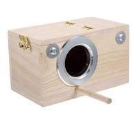 OSOLADY Wooden Bird Incubator Breeding Box Resistant to Pecking Separated Interior to Prevent Eggs from Rolling Natural Wood Nesting House for Parrots and Budgies Outdoor Use