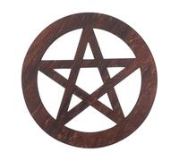 OSOLADY Wooden Pentagram Altar Tile Ritual Objects Pentacle Ornament Wood Material Religious Article Stabilizing Spiritual World Suitable for Practicing Yoga and Family Sacrifices Random