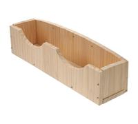 OSOLADY Wooden Rabbit Hay Rack Feeder with Large Capacity Rectangular Food Container for Guinea Pigs and Hamsters, Fixed Hanging Small Animal Feeding Groove for Cage Use