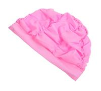 OSOLADY Wrinkle Swimming Cap for Women Comfortable Large Swim Hat for Long Hair Hair Protection Lightweight Elastic Design for Swimming Bathing and Spa Pink Color