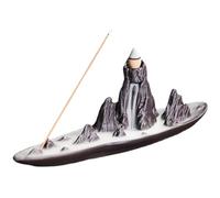OSOLADY Zen Mountains Ceramic Backflow Incense Holder Burner for Yoga and Study, Decorative Desktop Censer with Stress Relieving Effects