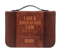 OSOLADY Zippered Bible Cover with Handle - PU Leather Bible Holder/Cover/Protector, Brown Scripture Sleeve Scratch/Spill/Stain/Dust/Water Protection, Book Carry Bag