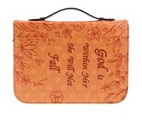 OSOLADY Zippered Bible Cover with Handle - PU Leather Bible Holder/Cover/Protector, Scripture Sleeve Scratch/Spill/Stain/Dust/Water Protection, Book Carry Bag