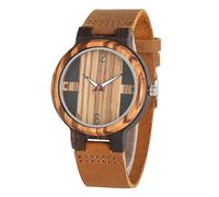 OSOLVE Leather Bracelet Antique Mens Wood Watches Vintage Ebony Wood Clock Male Unique Mixed Color Wooden Adjustable Band Quartz Watch