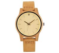 OSOLVE Leather Bracelet Bamboo Wood Women Watch Crystal Diamond Dial Analog Unique Female Model Watch Casual Leather Band Quartz Wristwatch