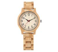 OSOLVE Leather Bracelet Classic Arabic Numerals Display Pure Bamboo Wood Quartz Wristwatch Wooden Bangle Watch Band Stylish Female Timepiece New 2023