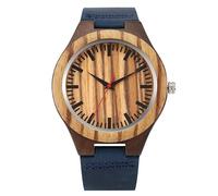 OSOLVE Leather Bracelet Classic Zebra Wood Men Watch Red Seconds Display Blue Genuine Leather Quartz Mens Wristwatch New Arrival 2023