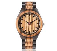 OSOLVE Leather Bracelet Creative Wooden Stripe Dial Watch Trendy Mens Handmade Bamboo Analog Sport Clock Nature Full Wood Strap Cool Women Wrist Watch