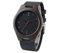 OSOLVE Leather Bracelet Lovers Gifts Luxury Royal Ebony Wood Watch Mens Fashion Wooden Women Dress Clocks Male Genuine Leather Valentine Day Relojes