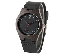 OSOLVE Leather Bracelet Lovers Gifts Luxury Royal Ebony Wood Watch Mens Fashion Wooden Women Dress Clocks Male Genuine Leather Valentine Day Relojes