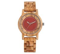 OSOLVE Leather Bracelet Maple Walnut Wood Watch Men Women Quartz Movement Wristwatch Minimalist Round Dial Men Full Wooden Watch Band Folding Clasp