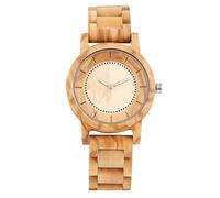 OSOLVE Leather Bracelet Maple Walnut Wood Watch Men Women Quartz Movement Wristwatch Minimalist Round Dial Men Full Wooden Watch Band Folding Clasp