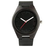 OSOLVE Leather Bracelet Mens Watches Wood Bamboo Minimalist Style Clock Soft Black Genuine Leather Men Sport Casual Dress Quartz Watch