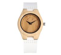 OSOLVE Leather Bracelet New 2023 Ladies Wooden Quartz Watch Casual Women Watch White Genuine Leather Watchband Elegant Ice Wolf Display Wooden Clock