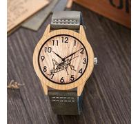 OSOLVE Leather Bracelet Praying Mantis Design Dial Imitation Wood Watch Men Women Couple Wristwatch Wooden Watches Male Brown Wrist Clock
