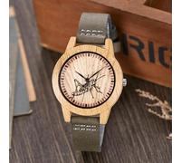 OSOLVE Leather Bracelet Praying Mantis Design Dial Imitation Wood Watch Men Women Couple Wristwatch Wooden Watches Male Brown Wrist Clock