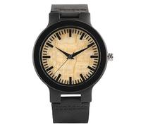 OSOLVE Leather Bracelet Top Gifts for Lovers Couple Luxury Royal Beige Dial Ebony Wood Quartz Watch Natural Wooden Black Genuine Leather Valentine Gifts