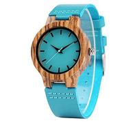OSOLVE Leather Bracelet Top Luxury Royal Blue Wood Watch Quartz Wristwatch 100% Natural Bamboo Clock Fashion Leather Valentine's Day Best Gifts 2023 New