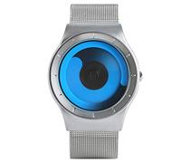 OSOLVE Leather Bracelet Unique Gradual Change Color Wristwatch for Men Turntable Watch Non-Analog Male Clock Unisex Student