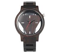 OSOLVE Leather Bracelet Unique Inverted Geometric Triangle Wood Watch Men Women Creative Hollow Dial Full Wooden Quartz Wristwatch 2023