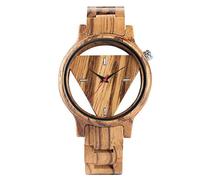 OSOLVE Leather Bracelet Vintage Inverted Geometric Triangle Wood Watch Quartz Watches Men Creative Hollow Dial Clock Full Wooden Bangle Hours Gifts
