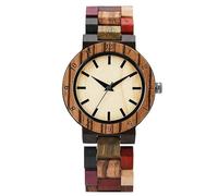 OSOLVE Leather Bracelet Women Fashion Wood Watch Vintage Mixed Color Clock Quartz Analog Wristwatches Sports Women Wooden Bracelet Watch