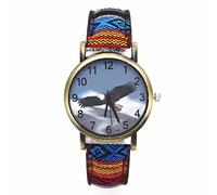 OSOLVE Men's Watch Bald Eagle Animal American Eagles Pattern Dial Watches Fashion Casual Men Women Stripes Denim Band Sport Quartz Wrist Watch