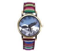 OSOLVE Men's Watch Bald Eagle Animal American Eagles Pattern Dial Watches Fashion Casual Men Women Stripes Denim Band Sport Quartz Wrist Watch