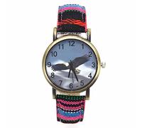 OSOLVE Men's Watch Bald Eagle Animal American Eagles Pattern Dial Watches Fashion Casual Men Women Stripes Denim Band Sport Quartz Wrist Watch