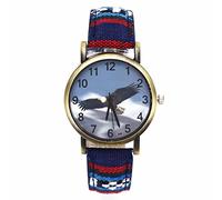 OSOLVE Men's Watch Bald Eagle Animal American Eagles Pattern Dial Watches Fashion Casual Men Women Stripes Denim Band Sport Quartz Wrist Watch