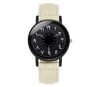 OSOLVE Watch Women Arabic Numbers Watch Luxury Leather Fashion Creative Turn Dial Quartz Watches