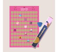 OsouYY 100 Dates Scratch Off Poster Ultimate Bucket List Collection, A2 Size 42x60cm, Interactive Wall Art with Gold Scratch-Off Coating Valentines Day Gifts Wall Poster Gift for Her and Her (100date)