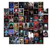 OsouYY 50PCS Vintage Classic Movie Posters Wall Collage Kit, Creepy Scary Horror Movie Decor Aesthetic Pictures, Horror Decor for Home Bedroom Living Wall Decor, 4×6 Inches