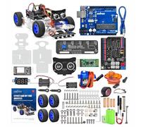 OSOYOO Robot Car Kit Compatible with Arduino - STEM Learning Kit with WiFi & Bluetooth, Servo Steering, Sensors & App Control - Programming Learning DIY Robotics Set for School & IoT Projects