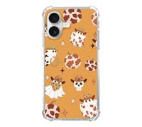 Ospavbinez Cowboy Cowgirl Halloween Ghosts Pumpkins Phone Case Compatible with iPhone 16 Plus, Hippie Fall Phone Cover for iPhone 16 Plus