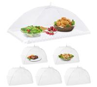 Osportfun Food Cover Mesh, Large Food Net Cover Collapsible Food Mesh Pop Up Cover, Cake Cover Fruit Cover Umbrella for Dish Storage Outdoor (6 PCS)