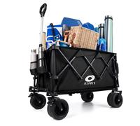 Osprey 220L Beach Trolley on All Terrain Wheels, Folding Wagon for Festivals, Camping, Festival and Beach with Foldable Tailgate for Easy Loading and Unloading, Black
