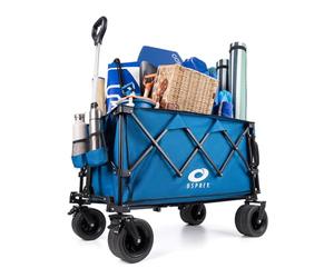 Osprey 220L Beach Trolley on All Terrain Wheels, Folding Wagon for Festivals, Camping, Festival and Beach with Foldable Tailgate for Easy Loading and Unloading, Navy