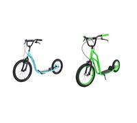 Osprey BMX Scooter | Adult Scooter with Big Wheels, Adjustable Handlebars and Off-Road Calliper Brakes, Blue & Xootz Kids BMX Scooter, for Beginner and Intermediate Riders, Green