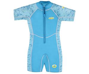 Osprey Children's Toddlers 3 Mm Shorty Summer Wetsuit with SPF 50 for Boys and Girls, Sharks - Blue, Age 1 UK